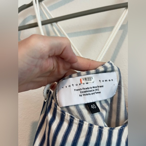 STUNNING‎ VICTORIA TOMAS striped layered dress 100% cotton - Picture 6 of 9